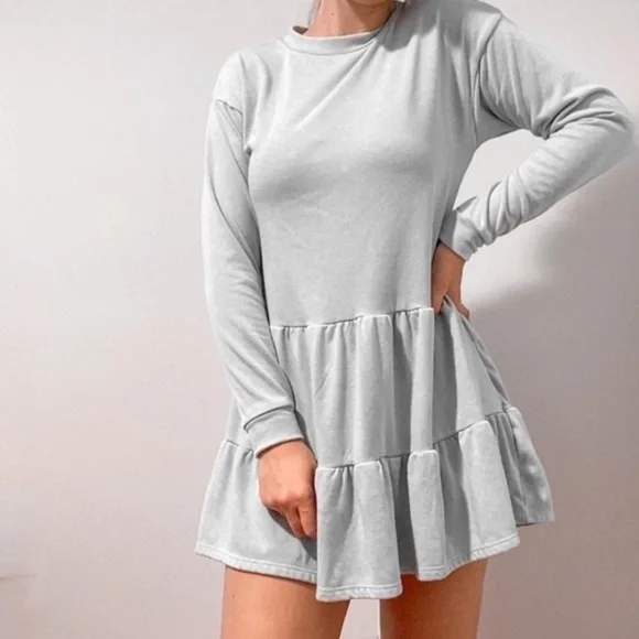 Wild Fable Light Blue Sweatshirt Dress - Picture 2 of 4